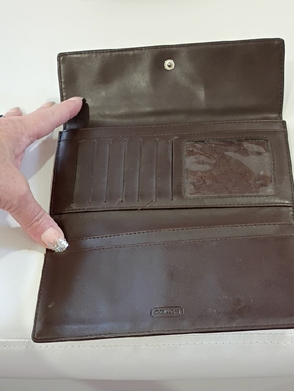Coach Vintage Brown Signature Canvas Continental Wallet - Picture 8 of 13